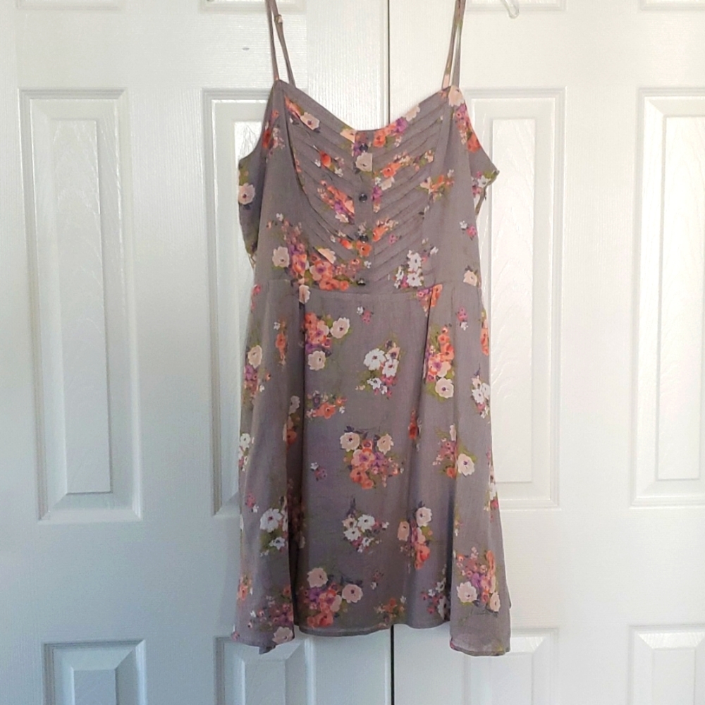 Lauren Conrad Size 16 Gray Floral Dress